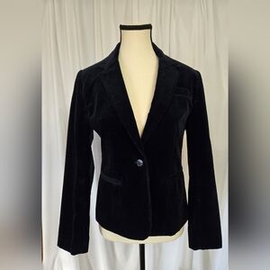 Vintage Navy Blue Corduroy Lined Academia Blazer Size 7 Jrs